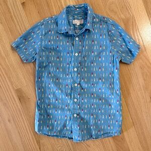 🏄 100% cotton, Cotton & Co Button Down Short Sleeve Shirt w/ Vintage Surf Boards